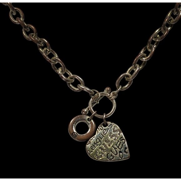 Guess Preppy Coquette Heart Pendant Necklace - Picture 2 of 5